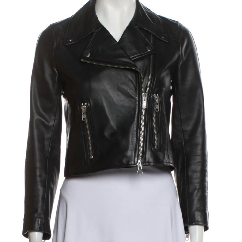 Jennifer Meyer Barneys NYC Black Leather Biker Jacket